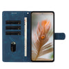 For Samsung Galaxy S25 5G / S24 5G Skin Feel Embossed Feather Leather Phone Case(Dark Blue)