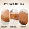 Double Layer PU Jewelry Storage Box Semi-circular Portable Earring Necklace Ring Organizer Box(Brown)