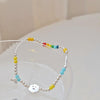 925 Silver Plated Rainbow Smile Beaded Bracelet Ladies Jewelry, Color: Cloud Rainbow