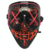 Halloween Festival Party X Face Seam Mouth Two Color LED Luminescence Mask(Purple Red)