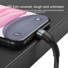 IVON CA88 12W 2.4A USB to 8 Pin Nylon Braid Fast Charge Data Cable, Cable Length: 1m (Black)
