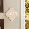 G236 LED Digital Display Flower Shape Living Room Wall Clock(Cotton Linen)