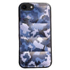 For iPhone SE 2022 / SE 2020 Camouflage Eiderdown Airbag Phone Case(Blue-A)