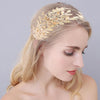 2pcs Metallic Leaves Branch Crown Hair Band Wedding Tiara Hair Accessories(Gold)
