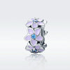 Purple Flower Sterling Silver Bracelet Accessories S925 Diamond Loose Beads