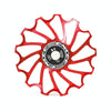 ENLEE Mountain Bicycle Rear Derailleur Guide Wheel Ceramic Bearing Tension Pulley, Size: 13T(Red)