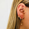 4 Pairs Ladies Crystal Earrings Stars The Moon Ear Ring Suit(Gold)