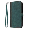 For Xiaomi Redmi K70 Side Buckle Double Fold Hand Strap Leather Phone Case(Dark Green)
