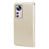 For Xiaomi 12 Pro Rose Embossed Flip PU Leather Phone Case(Gold)