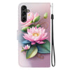 For Samsung Galaxy A54 5G Crystal Texture Colored Drawing Leather Phone Case(Lotus)