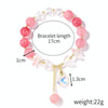S2204-1 Pink Crystal Beaded Bracelet Ladies Natural Crystal Bracelet