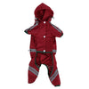 Waterproof Dog Raincoat with Hood, Red, Large