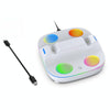 For PS5 Controller Dual Charger Charging Stand Docking Station With RGB Ambient Light(White)