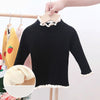 Autumn and Winter Girls Sweater Baby Warm Pullover Bottoming Shirt, Size:  90cm(Add Velvet Black)