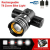 7602 LED USB Charging Telescopic Zoom Bicycle Front Light, Specification: Headlight +11034 Taillight