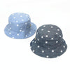 MZ7938 Spring Small Star Pattern Children Basin Hat Sun Hat, Size: S (48cm)(Light Denim Blue)