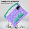 For Samsung Galaxy Tab S9 FE Boxing Series Kickstand EVA Shockproof Tablet Case with Shoulder Strap(Purple Mint)