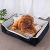 Cosy Bone Print Pet Bed XXS - Black Grey (45x30x15cm)