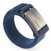 AWMN Metal Nylon Magnetic Buckle Fashion Casual Men Belt, Length: 125cm(Silver Cap Sapphire)
