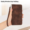 For Redmi K70E YX0080 Grid Butterfly Embossed Pattern Flip Leather Phone Case with Lanyard(Coffee)