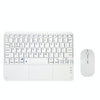 871 9.7 Inch Portable Tablet Bluetooth Keyboard With Touchpad + Mouse Set for iPad(White + Mouse)