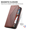 For Samsung Galaxy A36 Cubic Grid Calf Texture Magnetic Leather Phone Case(Brown)