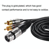 XLR Female To 2RCA Male Plug Stereo Audio Cable, Length: 0.5m