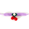 Handmade Knitted Wool Cherry Pet Collar (Purple, S 20-25cm)
