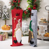 Christmas Cartoon Wine Bottle Cover Holiday Party Decoration Gift Bag(Black)