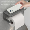 Stainless Steel Bathroom Roll Paper Holder No-Punch Cell Phone Storage Shelf, Style: Paper Rack (White