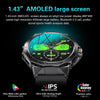 K62 1.43 Inch Waterproof Bluetooth Call Weather Music Smart Sports Watch, Color: Silver Three-bead Steel