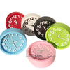 Round 12cm Candy Color Stereo Digital Silent Alarm Clock Children Student Alarm Clock(Black)