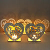 2 PCS Creative Heart Shaped Wooden Decoration Romantic Wooden Sign LED Candle Light(JM01456)