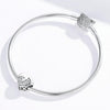 Heart-shaped Footprint Beaded S925 Sterling Silver Loose Beads DIY Bracelet Silver Beads