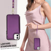 For iPhone 11 Pro Max Double Flap Zipper RFID Leather Phone Case with Short Lanyard(Dark Purple)