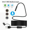 Y101 8mm Spiral Head 3 In 1 Waterproof Digital Endoscope Inspection Camera, Length: 2m Hard Cable(Black)