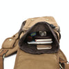 AUGUR 2136 Men Multi-function Retro Canvas Knight Bag Shoulder Messenger Crossby Bag (Black)