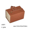 Multifunctional Jewelry Glasses Storage Box Small Grain PU Leather Handmade Glasses Case,Model: L6401 (Brown)