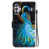 For Samsung Galaxy A32 5G Crystal Texture Colored Drawing Leather Phone Case(Peacock)