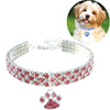 Diamond Dog & Cat Collar, Pink & White, M