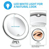 12cm Makeup Mirror with LED Fill Light 10X Magnification Suction Cup Beauty Mirror