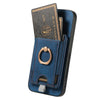 For Samsung Galaxy S25+ 5G Retro Splitable Magnetic Card Bag Leather Phone Case(Blue)