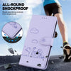 For Realme 13+ Global Cute Cats RFID Leather Phone Case(Purple)