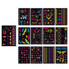 10 PCS Fluorescent Flower Arm Tattoo Sticker Face Sticker Waterproof Feather Tattoo Arm Tattoo Sticker(DKCS036)