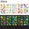 20 PCS Y01-05 Kids Cartoon Luminous Tattoo Sticker Waterproof And Sweat Proof Party Activity Face Sticker(Dinosaur)
