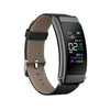 K50+ 0.96 inch Leather Band Earphone Detachable Life Waterproof Smart Watch Support Bluetooth Call(Black)