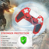 For Sony PS5 Splicing Color Silicone Gamepad Protective Case with Rocker Caps(Red Black)