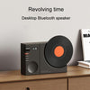 Retro Clock Bluetooth Speaker Rotating Film Wireless Subwoofer Hifi Sound Audio(Black)
