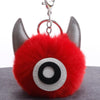 3 PCS Cartoon Croissant Hair Ball Keychain Pendant Bag Car Pendant(Red)