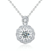 XMA008 Cherry Necklace 925 Silver Mosan Diamond Collarbone Pendant(White)